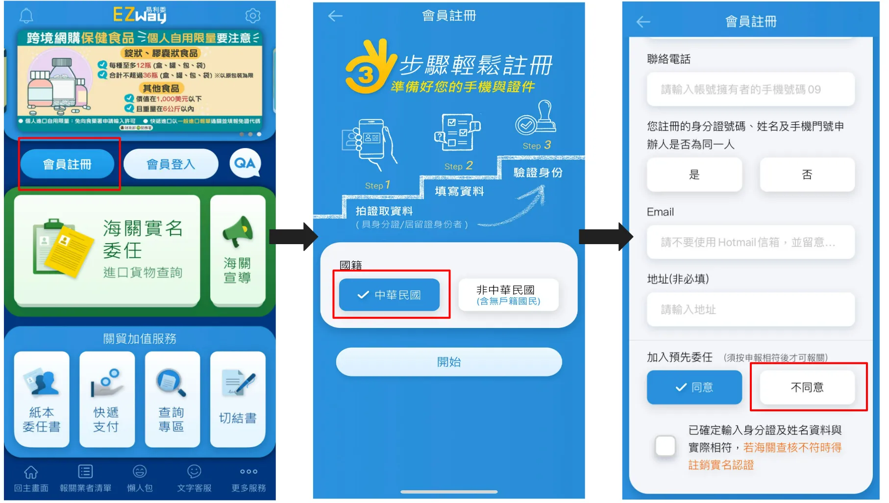 EZWAY 註冊流程示意